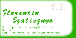 florentin szalisznyo business card